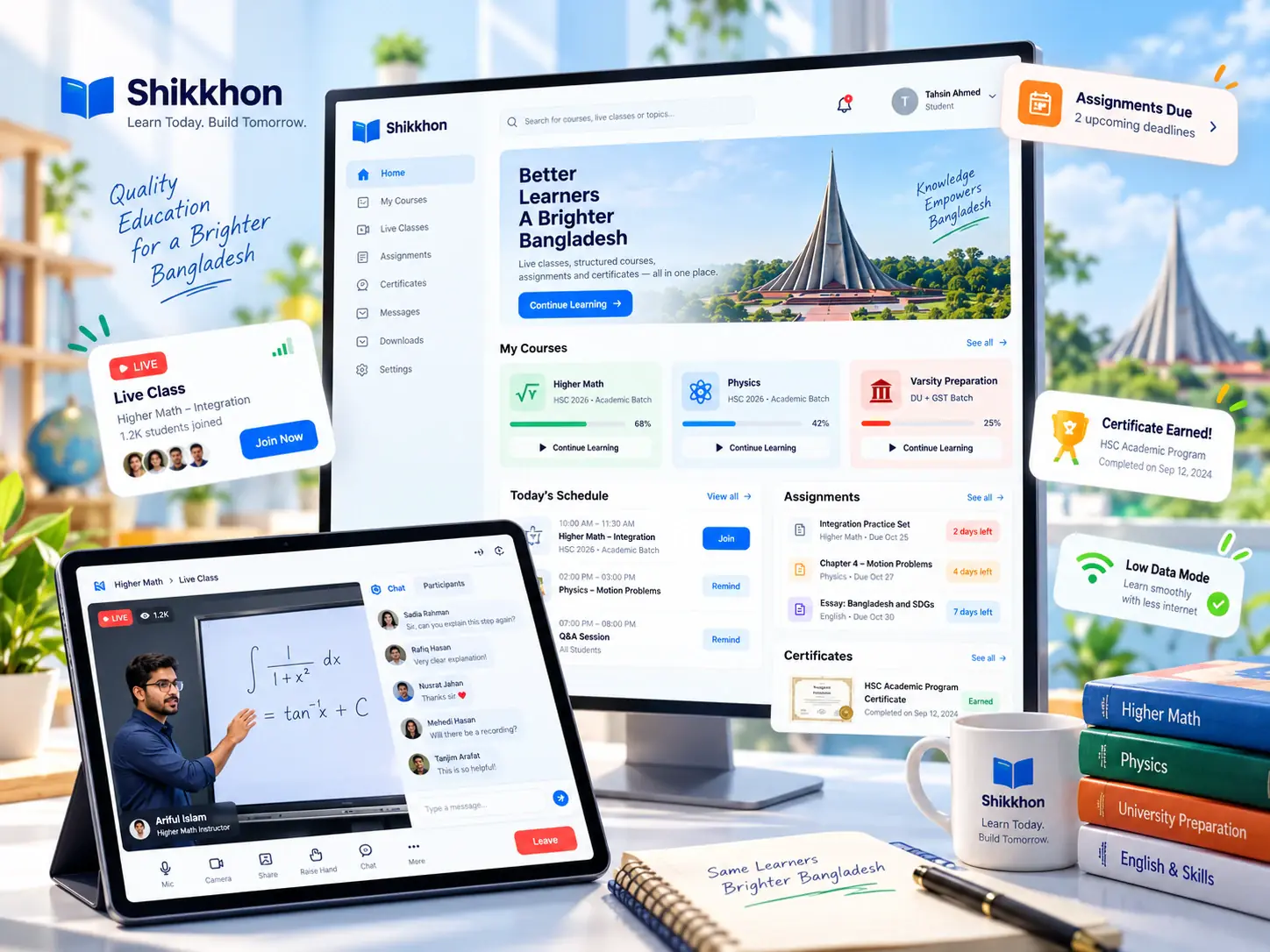 Shikkhon, education platform product designed and built by Globex